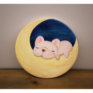 藝術陶瓷杯墊-月亮睡著了