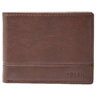 FOSSIL SML1511201 BROOKS FLIP ID BIFOLD WALLET 皮革短夾 禮盒組 (咖啡)