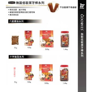 現貨🔥無穀低敏潔牙棒🔥GOODIES 無穀低敏潔牙棒 六星螺旋 十字造型 試吃包 外出包 潔牙骨 潔牙棒 狗狗潔牙