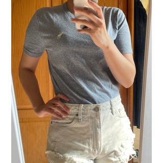 Abercrombie&Fitch T-shirt 品牌logo T-shirt 藍色素T XS