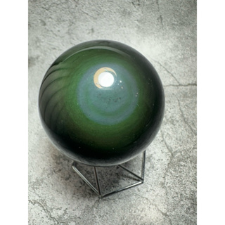彩曜石【極品】低調神秘綠 綠色 深邃綠 黑曜石 曜石 礦石 礦物 礦石球 水晶球 擺件 擺飾