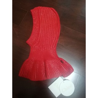 （正品）Chloé蔻依 紅色頭巾 毛線圍巾 時尚 風格 圍巾 帽子