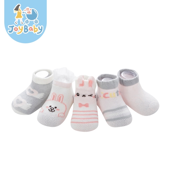 JOYBABY 5雙裝兒童襪 立體花邊 薄棉嬰幼兒 小童寶寶襪子 網眼船襪