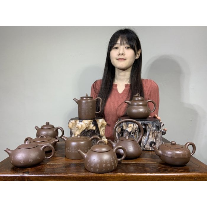 合雅藝品 宜興 紫砂壺 【曼生十八式】 共十八支 茶壺 茶具 茶杯 茶葉 朱泥 紫砂 禮盒組【台中 藝品 批發 零售】