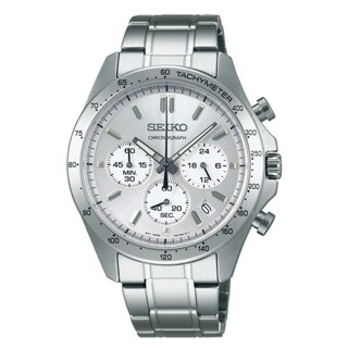【金台鐘錶】SEIKO 精工 防水100米 SBTR009 (附原廠盒)不鏽鋼錶帶 三眼計時男錶 (白面) 40mm