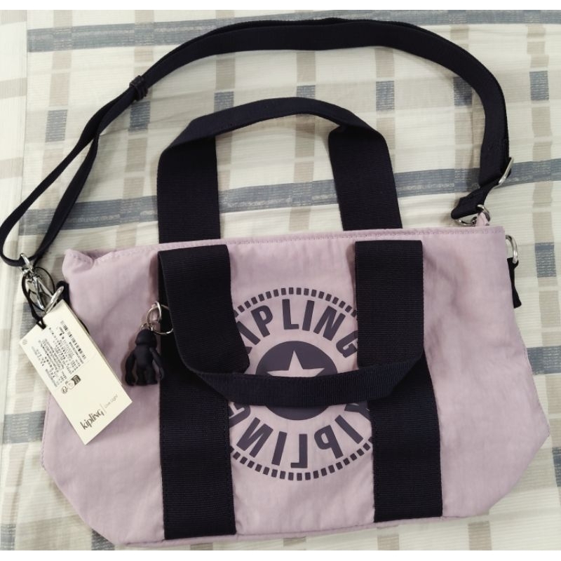 kipling 背提包 粉紫色 帆布 背帶可拆 百貨正品 原價3080元★全新特價 約4.9折