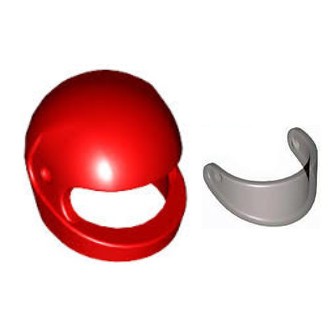【小荳樂高】LEGO 人偶配件 紅色 全罩式 素面 安全帽+護目鏡 2446 30124 4298617