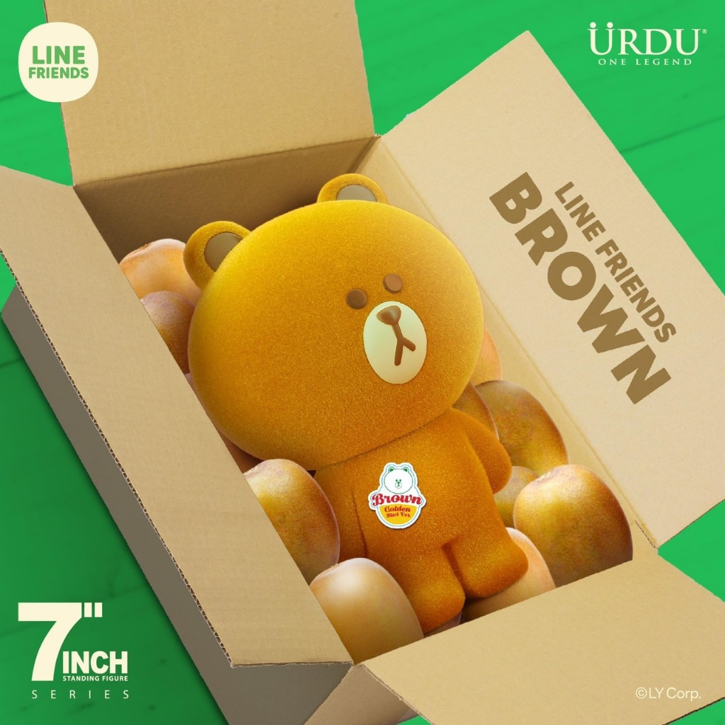 《野獸國》LINE FRIENDS meets URDU 7 INCH 站姿公仔 熊大 奇異果色