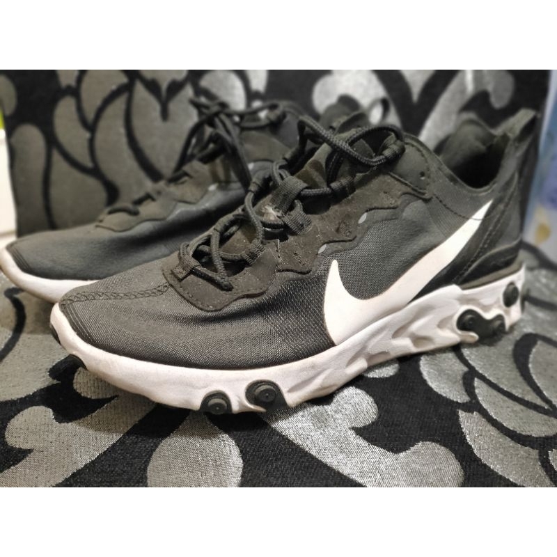 Moli]Nike React Element 55 黑白輕量慢跑鞋BQ6166-003