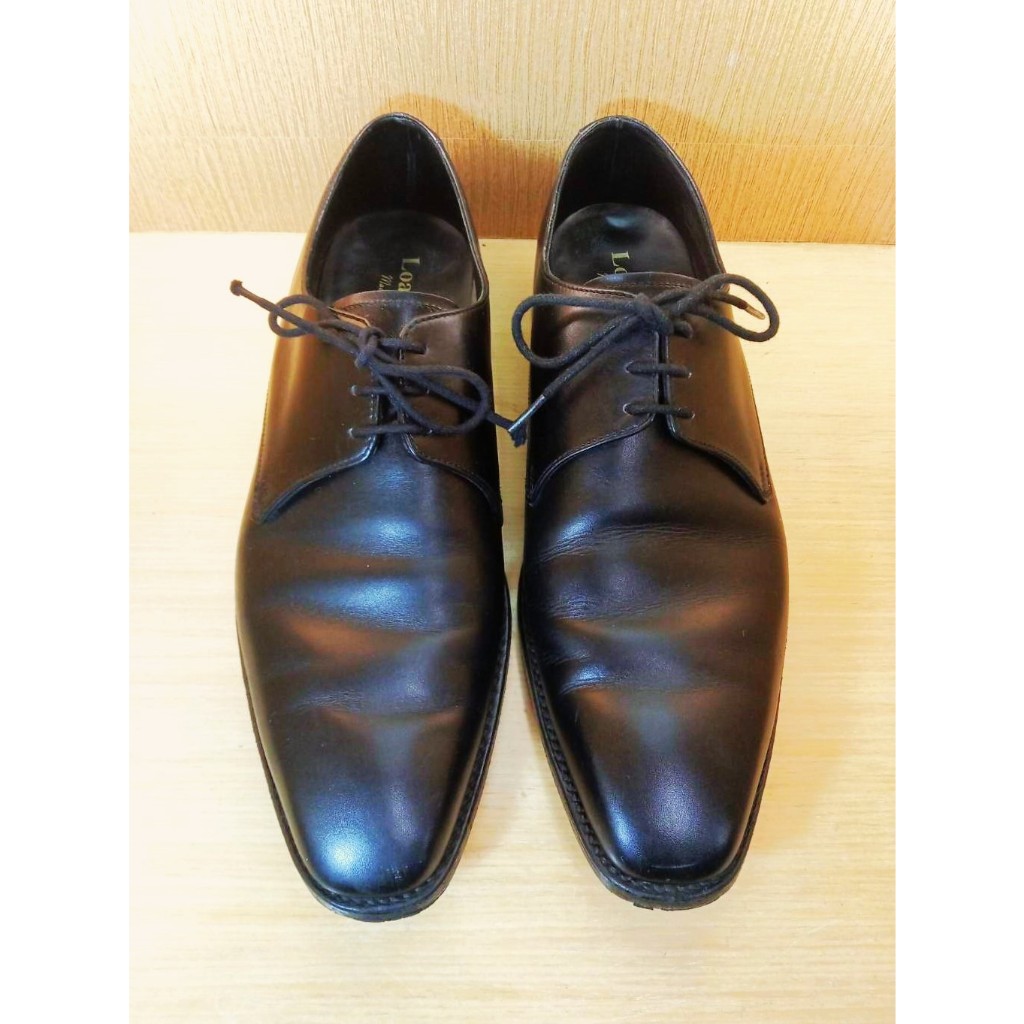 英國百年手工製靴老鋪Loake 1880最高支線Cornwall素黑款 全皮革德比鞋 UK 9 E