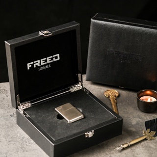 【FREED】銅殼拉絲打火機 客製化禮物 刻字 男生禮物 皮質禮盒精裝