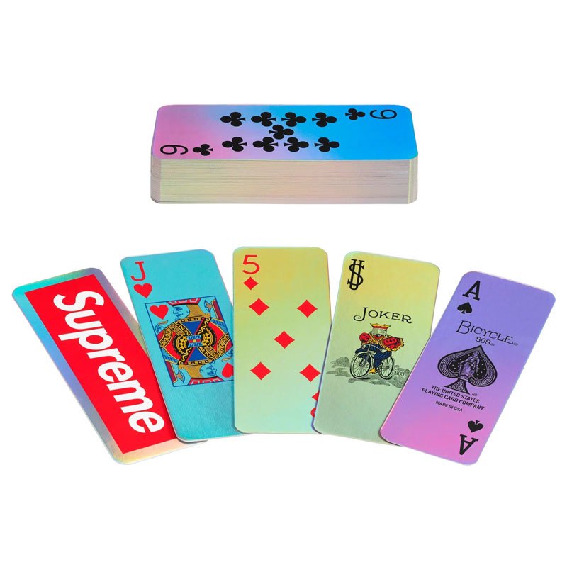 SUPREME x BICYCLE FW23 HOLOGRAPHIC SLICE CARD 長條 撲克牌