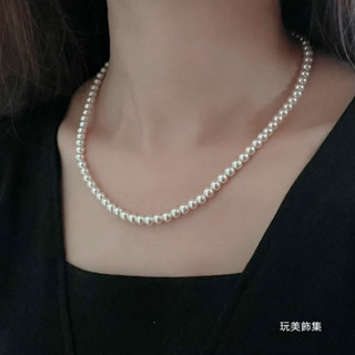 玩美飾集｜925純銀 項鍊 溫柔貝珠珍珠項鍊 珍珠飾品 純銀項鍊 短項鍊 禮物VN0152~55