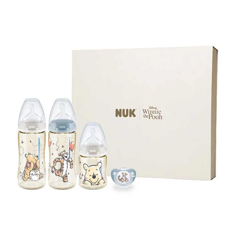 👶🏻可可貝兒👶🏻現貨 NUK x Disney小熊維尼聯名新生兒禮盒 感溫奶瓶