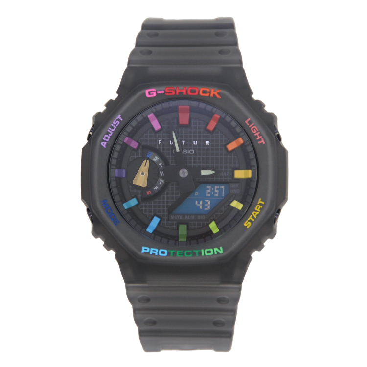 改裝 GA-2100FT-8A 手錶 客製彩虹12刻度和錶殼字 [Shinecollectionhk]
