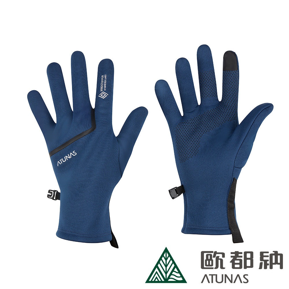 【ATUNAS 歐都納】GORE-TEX INFINIUM 防風中長版手套A2AGEE03N藍/掌心止滑/食指觸控功能