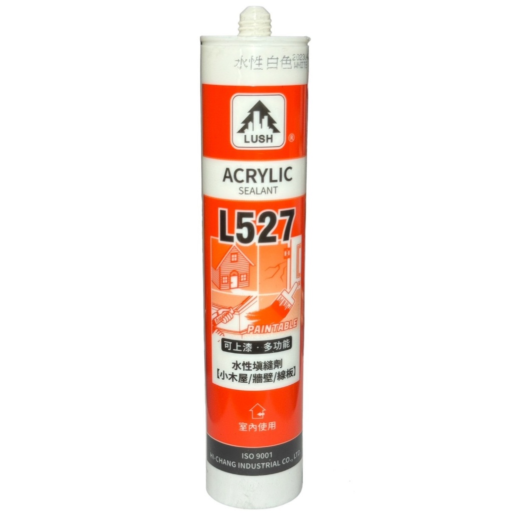 LUSH 樹牌 L527 水性白色 可上漆矽利康 填縫 修補 小木屋 牆壁 300ml 1支