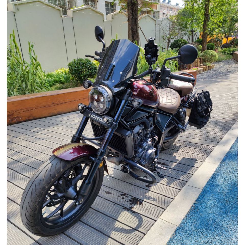 Rebel 1100T DCT越野風鏡 適用於 Honda Rebel 1100T改裝燻黑風鏡 Rebel250 脚踏车