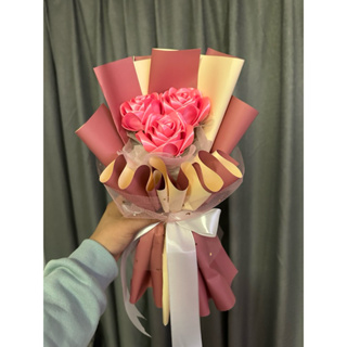 3pieces Flower Bouquet ( Satin Ribbon )