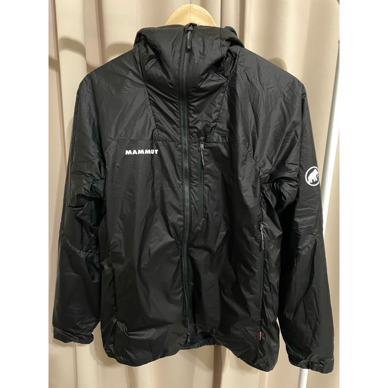 Mammut-Flex Air IN Hooded Jacket AF 輕量化纖防潑水連帽外套 男 黑色S號 （價可議）