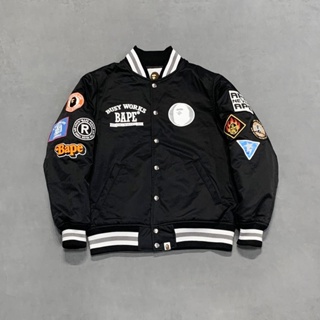 【工工買取】現貨 BAPE Archive Patch Puffer Varsity Jacket 布章 尼龍棒球外套