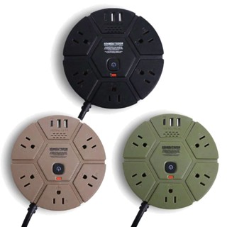 【ADAM 臺灣】延長線組3P5座1.8M 沙漠 軍綠 黑 延長線 插座 USB ADPW-PS351PD 安檢通過