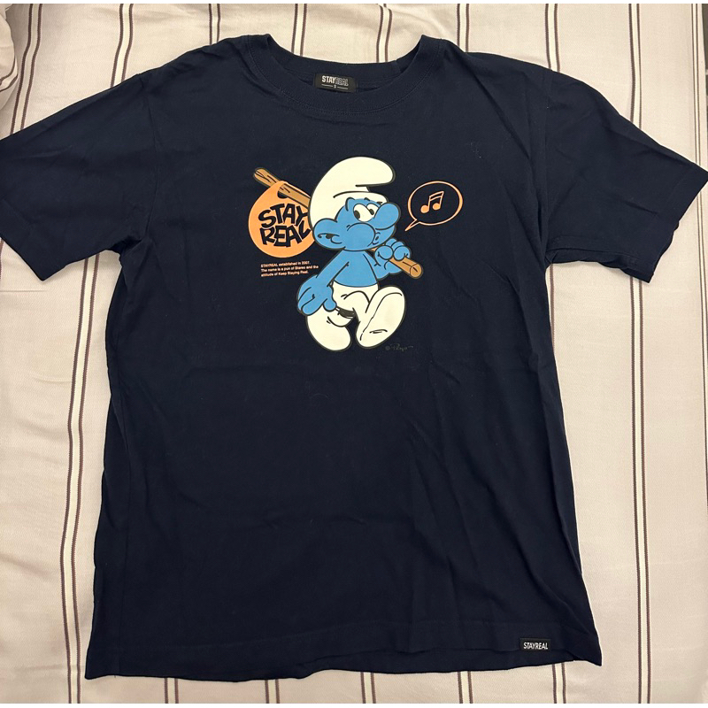 正版 STAYREAL 藍色小精靈 t恤 s號