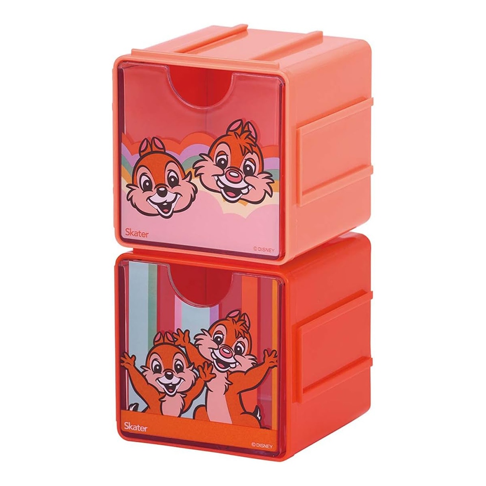 SKATER 迪士尼 Retro series系列 可堆疊小物收納盒 (2入) 迷你抽屜 奇奇蒂蒂 AT61192