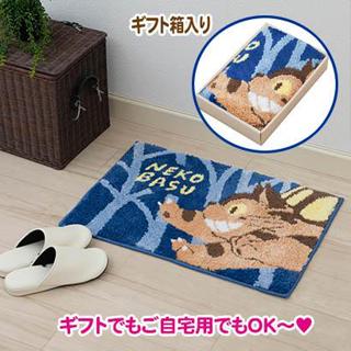 日本進口 宮崎駿 龍貓 龍貓公車短絨方形地墊 60x40cm 絨布腳踏墊 浴室腳踏墊 地墊 腳踏墊 吸水地墊