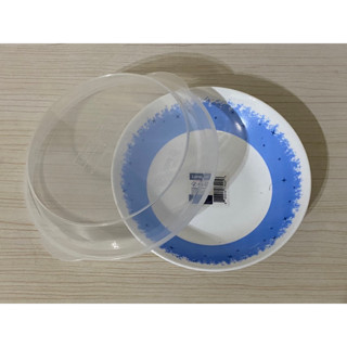 全新 【法國Luminarc】樂美雅 璀璨星空8吋深盤附微波蓋 玻璃餐盤/微波餐盤組 NTD150