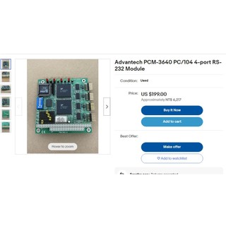 近全新 研華 Advantech PCM-3640 pc/104 4port RS232模組