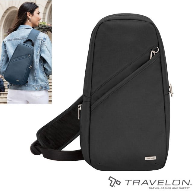 【美國 Travelon】送》防盜斜背包 5L Classic/單肩包 胸包 腰包 臀包/RFID識別_TL-42887