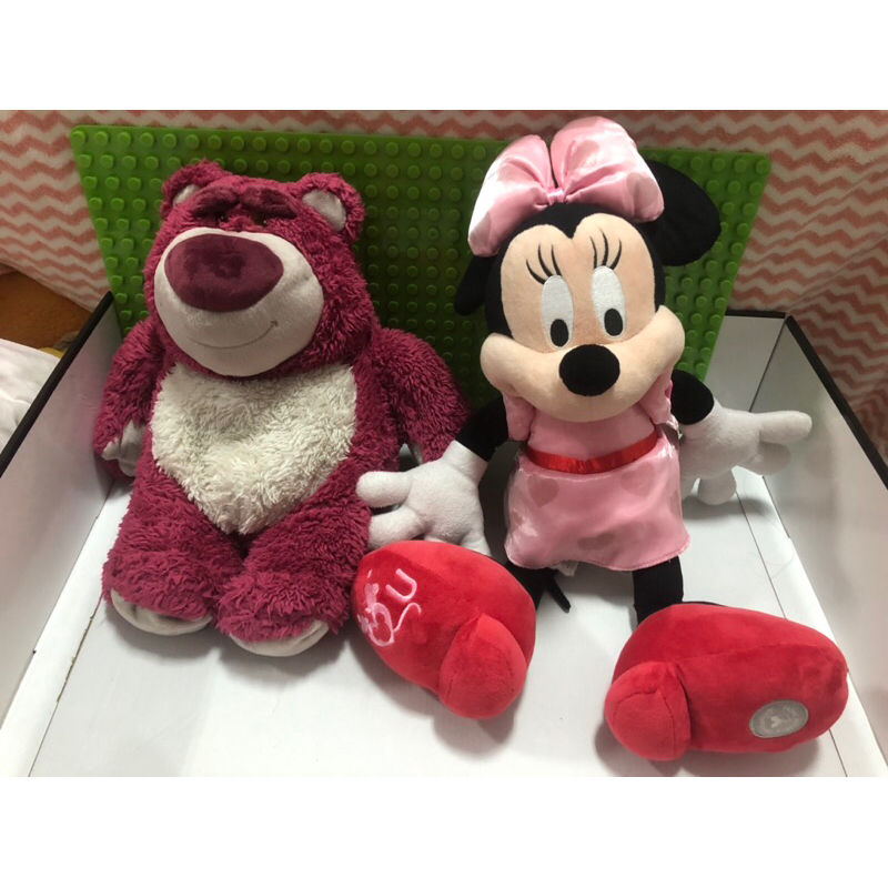 香港迪士尼 米妮+熊抱哥 布偶 娃娃 兩款一起賣