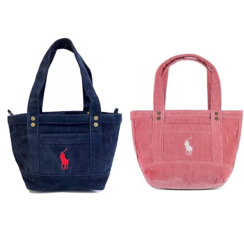 日本代購polo ralph lauren tote bag 最新款 燈芯絨手提包 日常必備款