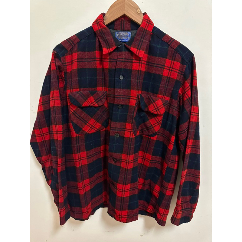 「特賣」美製🇺🇸 Pendleton老牌 紅色羊毛格紋襯衫 胸口雙袋 男版M號