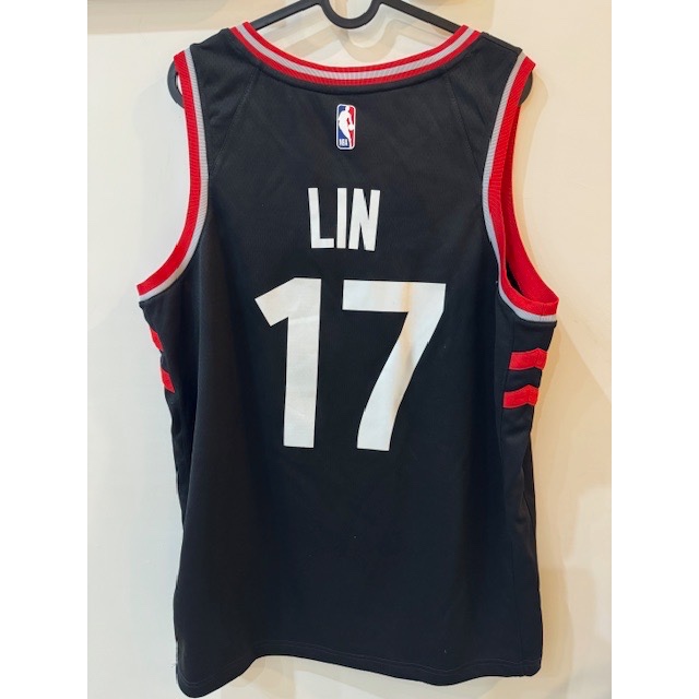 [NBA球衣收藏出清]林書豪多倫多暴龍客場黑球衣 Nike48 L號