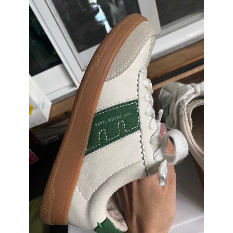 「95成新」韓國小眾品牌EPT Santos’s德訓鞋 女生運動鞋小白鞋 復古鞋 經典白綠