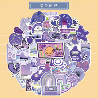 【臺灣現貨】紫色貼紙 紫色世界 紫色 防水貼紙 無痕貼紙 可愛貼紙 行李箱貼 手機貼 手帳貼 咕卡貼 滑板貼 DIY貼紙