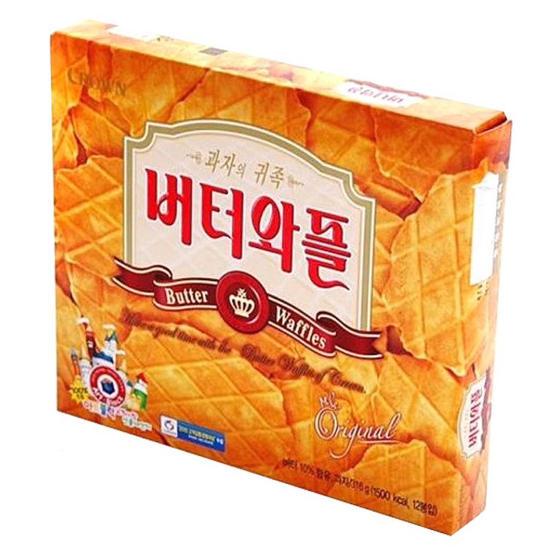 『現貨✨免運』CROWN 皇冠 奶油鬆餅餅乾 韓國空運來台 316克大包裝12小包入