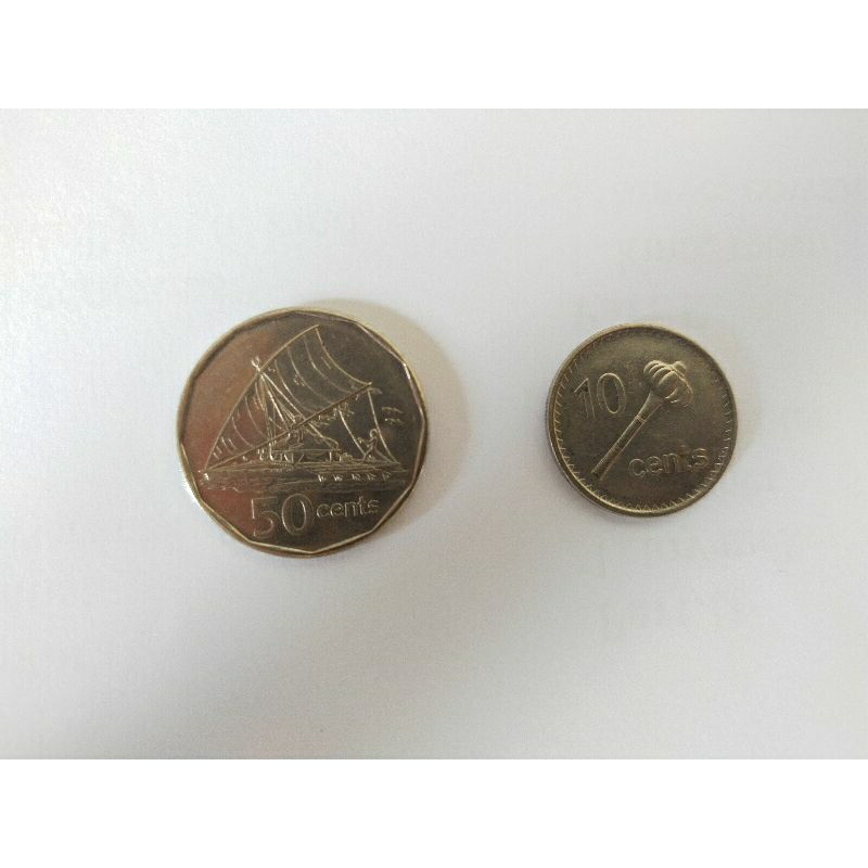 斐濟 硬幣 錢幣 英國女王 伊麗莎白二世 2009年 10分 50分 2012年 2元 Tanoa 銅鍍黃銅