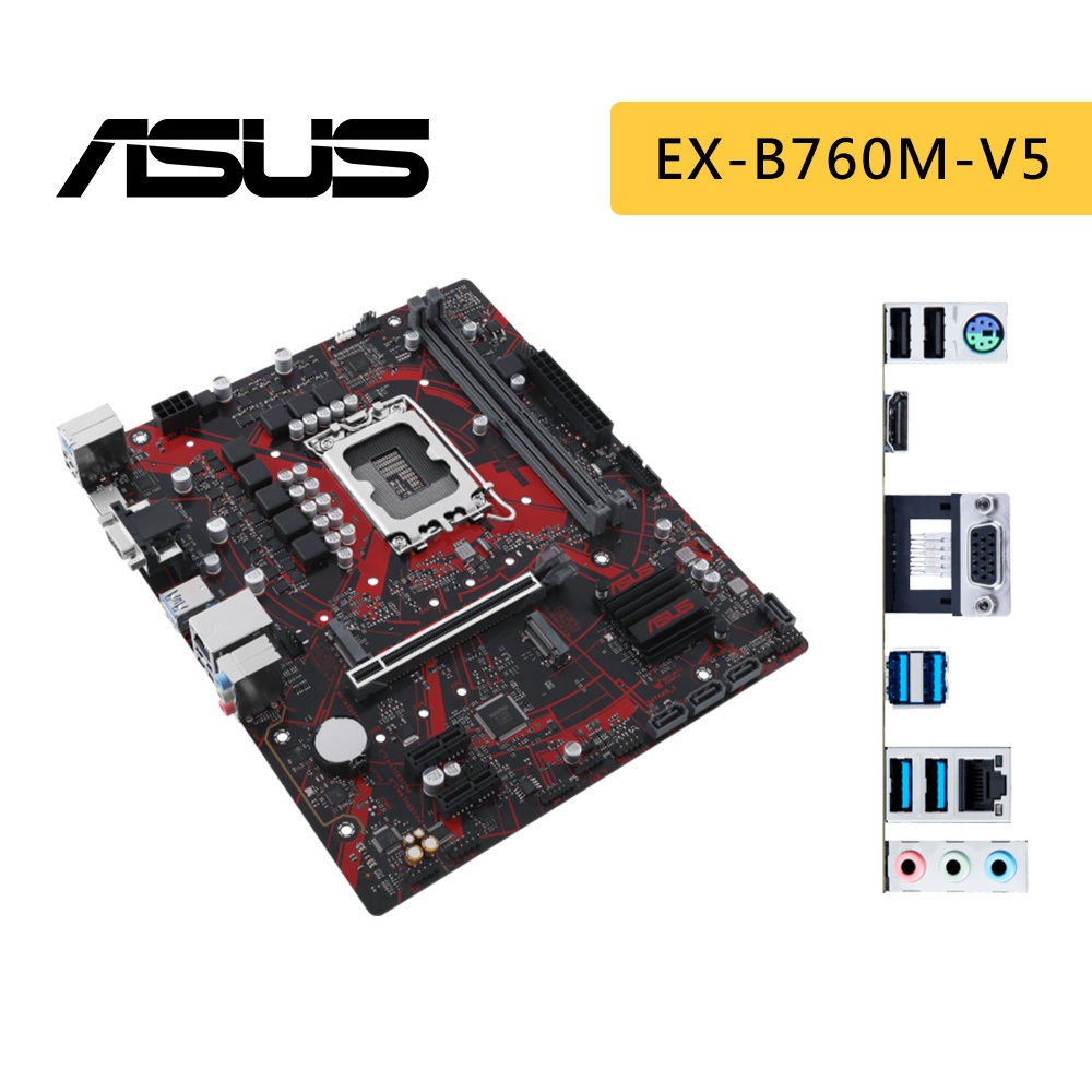 ASUS 華碩 EX-B760M-V5 1700腳位 M-ATX DDR5 主機板 D5 主板