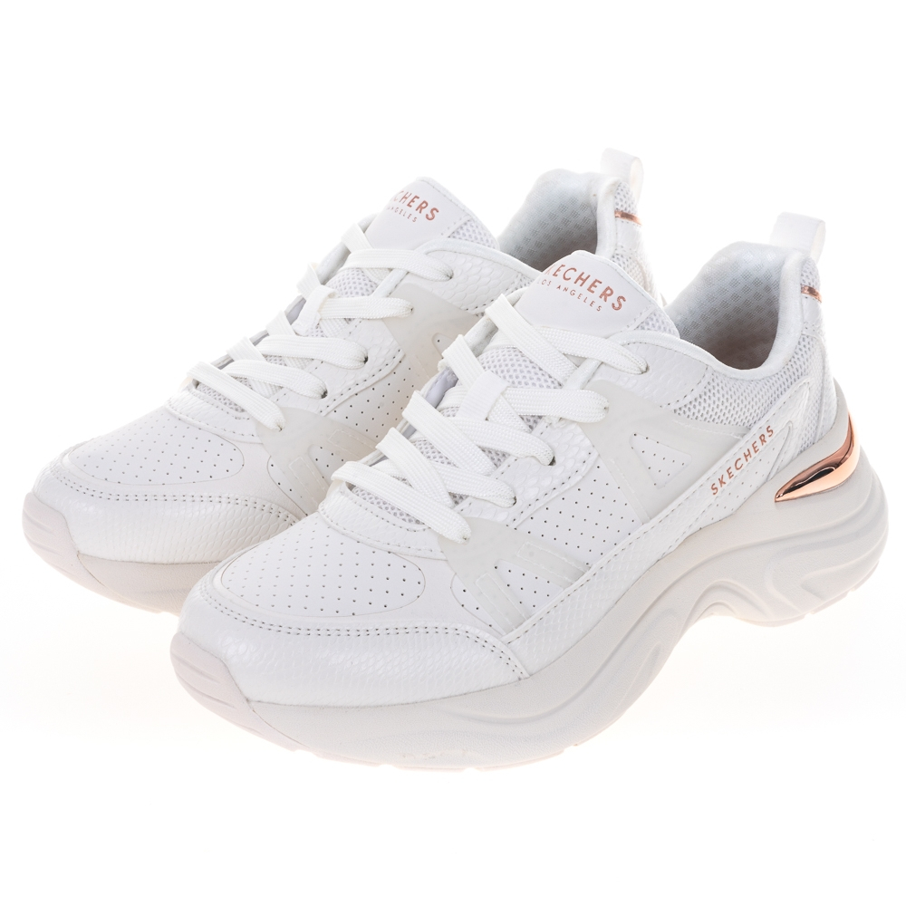 Skechers HAZEL 女 復古 老爹鞋 皮革 休閒鞋 運動鞋 白-177576WHT