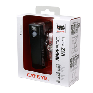 公司貨 貓眼 Cateye AMPP500&VIZ150 高亮度充電型自行車前後車燈組 前燈+後燈/前後燈組