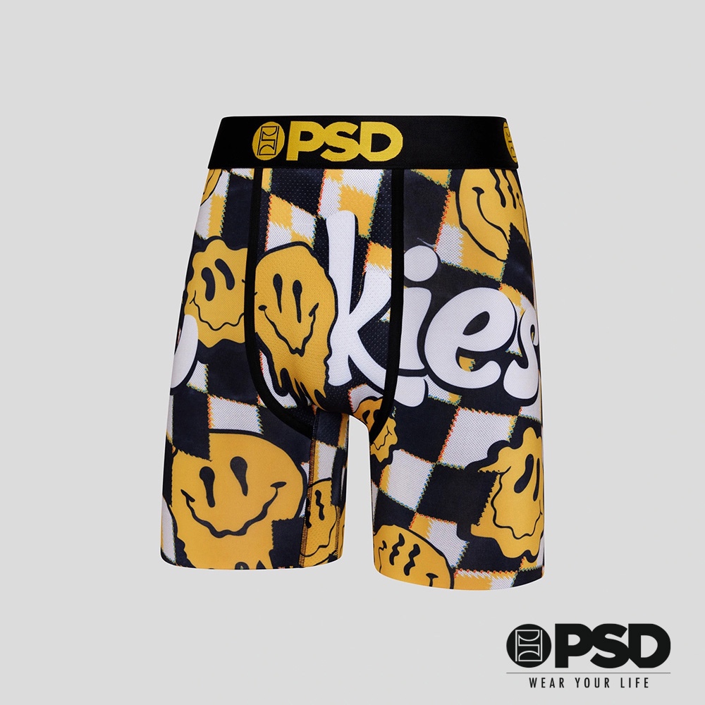 【PSD Underwear】COOKIES- 平口四角褲-棋盤笑臉-黑色