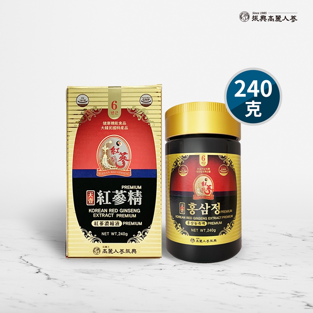 ★7.1折, 送高麗蜂蜜紅蔘條40g★  6年根高麗蔘精Premium 240g【振興高麗人蔘】