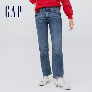 Gap 女裝 高腰寬鬆牛仔褲-深藍色(426498)
