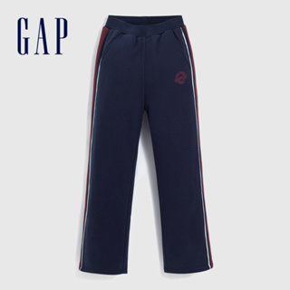 Gap 女童裝 Logo刷毛鬆緊棉褲 碳素軟磨系列-海軍藍(837211)