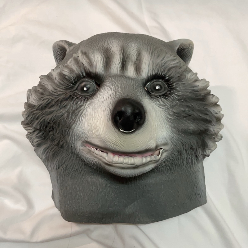 沙雕惡搞神獸乳膠面具 直播道具萬聖節動物頭套野狼 (有割破數個孔洞如照片以利呼吸與透視）@桌掛#
