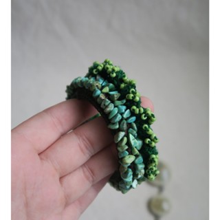 綠松石手環 綠松石編織手環 開放式手環 編織手環 綠松石編織 手工手環 Y2K