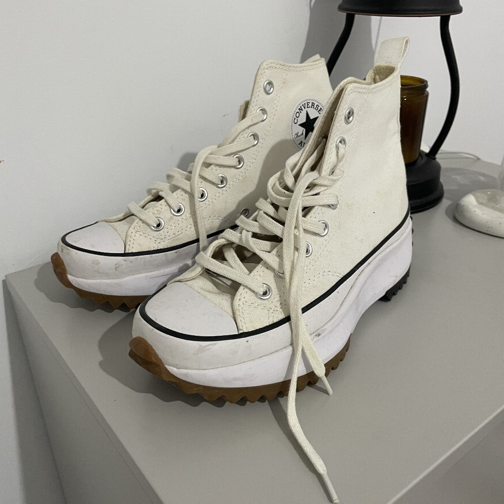 [二手]Converse Run Star Hike 白色 鋸齒 厚底 休閒鞋 25公分